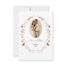 Cadre photo ovale à motif floral rustique Couronne