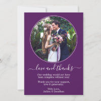 Cadre photo ronde moderne élégant Mariage violet