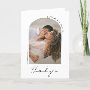 Carte De Remerciements Cadres d'arc minimaliste moderne Mariage photo de 