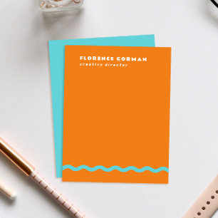 Carte De Remerciements Cadres volumineux juteux orange et turquoise