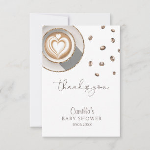 Carte De Remerciements Café Baby shower à thème