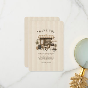 Carte De Remerciements Cafe bebe fête de bébé mixte marron