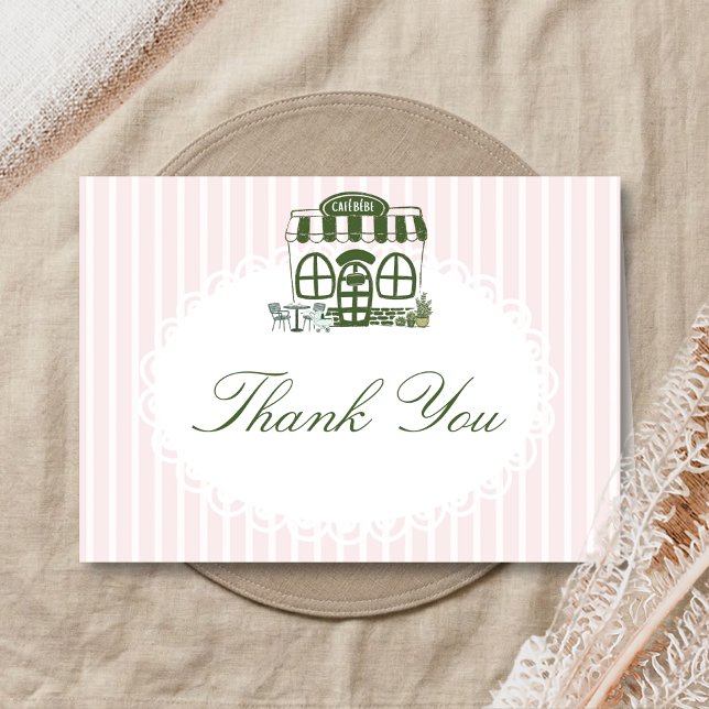 Carte De Remerciements Cafe Bebe Shower de Bébé Café (Baby is Brewing Coffee Cafe Bebe Baby Shower Thank you Card)