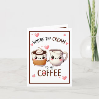 Carte De Remerciements Café et Crème Mignons Kawaii