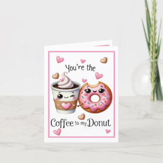 Carte De Remerciements Cafe et Donuts Mignons Kawaii
