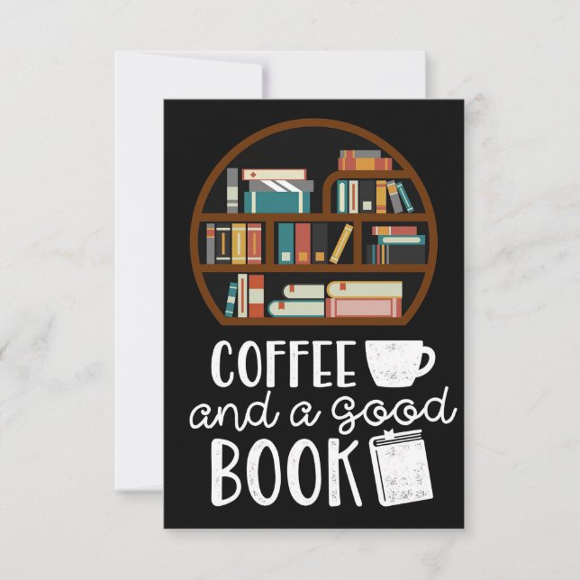 Carte De Remerciements Café Lover Et Bons Livres (Devant)
