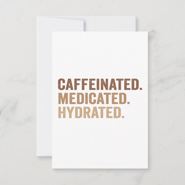 Carte De Remerciements Cafféiné Médicament Hydraté Drôle Addict Adhd (Devant)