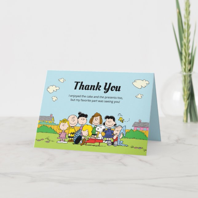 Carte De Remerciements Cahiers | Charlie Brown et sa bande d'amis pour un (Devant)