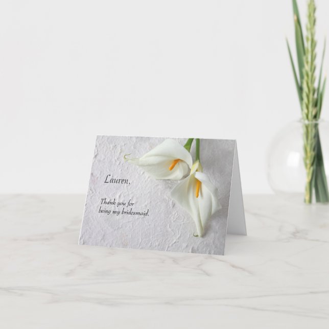 Carte De Remerciements Calla lys avec de la place pour le texte (Devant)