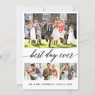 Carte De Remerciements Calligraphie Best Day Ever 4 Mariage photo