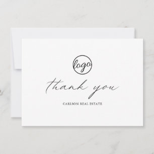 Carte De Remerciements Calligraphie Chic Simple Élégante Entreprise