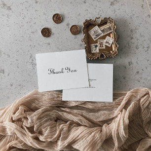 Carte De Remerciements Calligraphie classique minimaliste Mariage