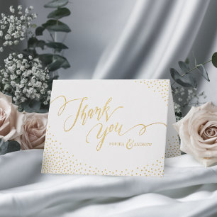Carte De Remerciements Calligraphie de parties scintillant en faux or édi