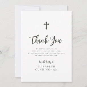 Carte De Remerciements Calligraphie de script moderne Cursive Memorial