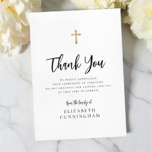 Carte De Remerciements Calligraphie de script moderne Cursive Memorial