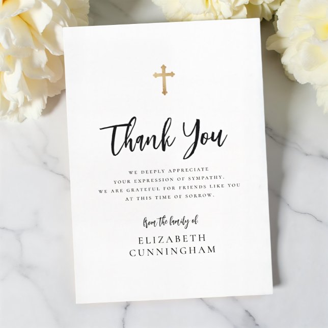 Carte De Remerciements Calligraphie de script moderne Cursive Memorial (Créateur téléchargé)