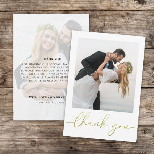Carte De Remerciements Calligraphie d'or Script Love and Gratitude Photo
