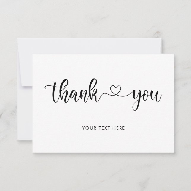 Carte de remerciements Calligraphie élégante Perso (Devant)