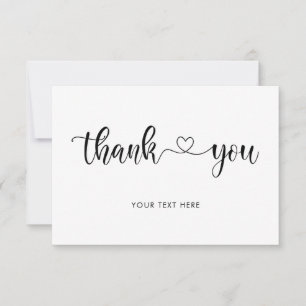 Carte de remerciements Calligraphie élégante Perso
