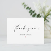 Calligraphie Élégante Simple Cœur Rouge Mariage