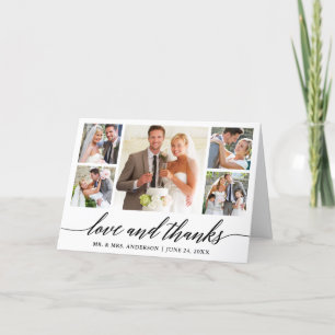 Carte De Remerciements Calligraphie Mariage 5 Photo Love and Thanks Pold