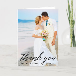 Carte De Remerciements Calligraphie Mariée Salle Mariage Photo Plier B