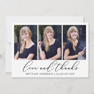 Carte De Remerciements Calligraphie moderne Encre Script 3 Diplôme photo