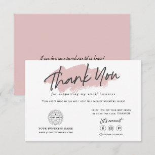 Carte De Remerciements Calligraphie moderne tendance petite entreprise