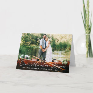 Carte De Remerciements Calligraphie Notre aventure commence Mariage Plier
