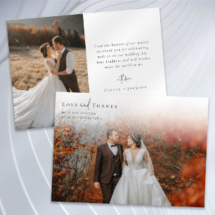 Carte De Remerciements Calligraphie romantique Script Mariage photo
