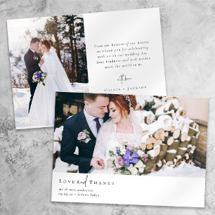 Carte De Remerciements Calligraphie romantique Script Mariage photo