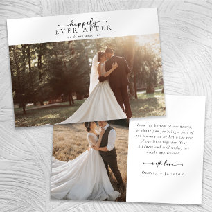 Carte De Remerciements Calligraphie romantique Script Mariage photo