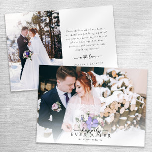 Carte De Remerciements Calligraphie romantique Script Mariage photo