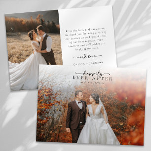 Carte De Remerciements Calligraphie romantique Script Mariage photo