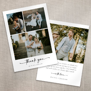 Carte De Remerciements Calligraphie Script 4 Mariage photo