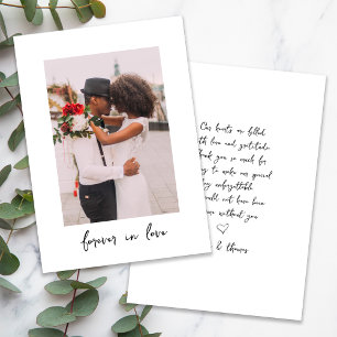 Carte De Remerciements Calligraphie Script Forever in Love Mariage