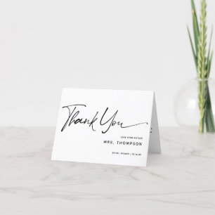 Carte De Remerciements Calligraphie simple moderne pour Baby Shower