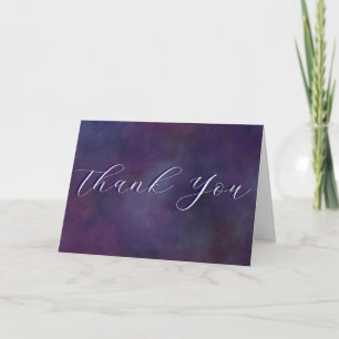 Carte De Remerciements Calligraphie simple violet foncé peintre lunatique