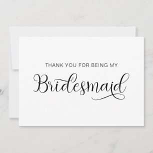 Carte De Remerciements Calligraphie tendance Heart Swash Bridesmaid