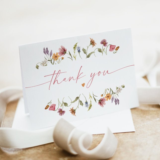 Carte De Remerciements CAMILLA Cute Boho Fleur sauvage de printemps (Créateur téléchargé)