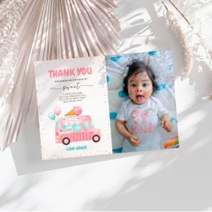 Carte De Remerciements Camion à la crème glacée Voici la Scoop Birthday P