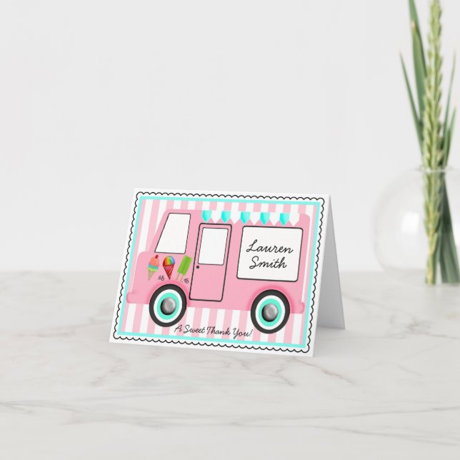 Carte De Remerciements Camion de crème glacée (Devant)
