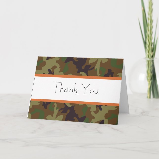 Carte de remerciements Camouflage vert de l'armée (Devant)