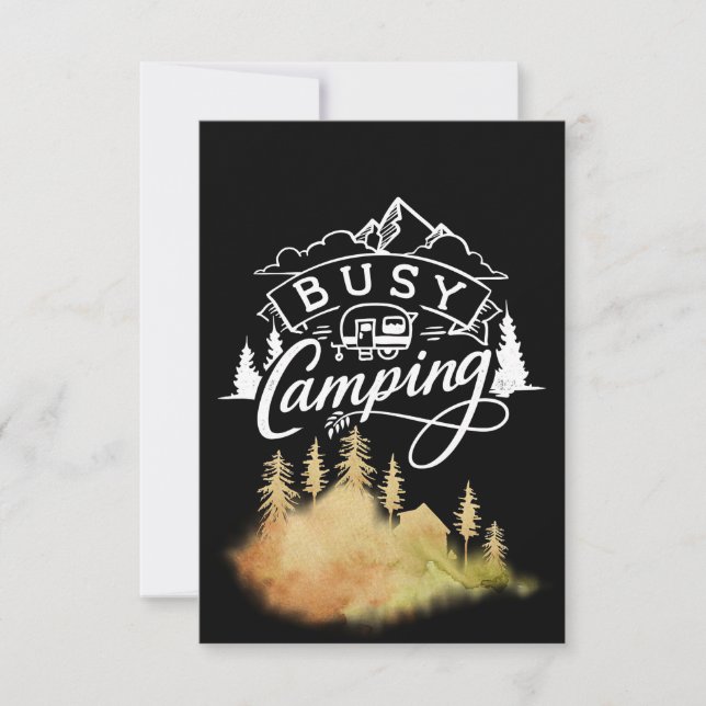 Carte De Remerciements Camping Happy Busy (Devant)