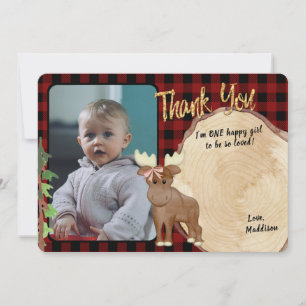Carte De Remerciements Camping Plaid d'anniversaire avec une photo de tra