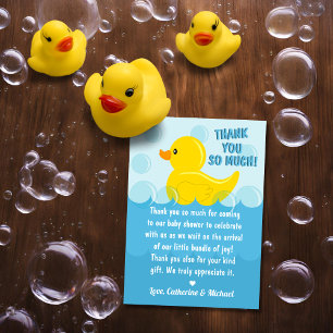 Carte De Remerciements Canard Jaune En Caoutchouc Frotter Un Dub Baby sho