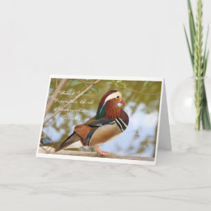 Carte De Remerciements Canard mandarin