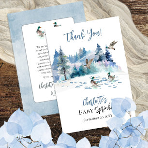 Carte De Remerciements Canards Forêt Bois Nature Garçon Bébé Sprinké