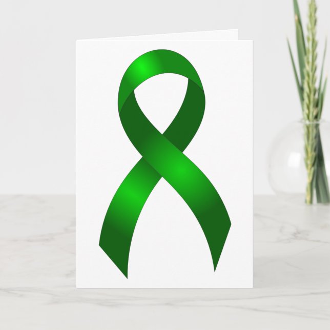 Carte De Remerciements Cancer du rein | Cancer du foie | Ruban vert (Devant)