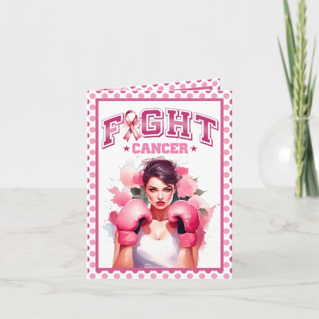 Carte De Remerciements Cancer du sein rose et relativement floral (Devant)